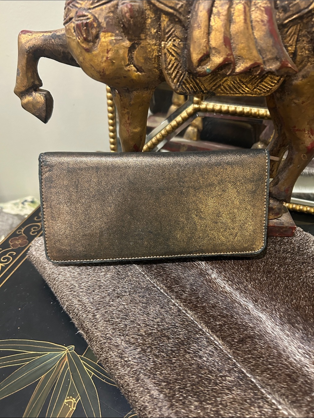 TUSK Metallic Bronze Leather Wallet